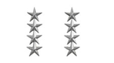 Army Officer Coat Device: Four-Star 1"- pair