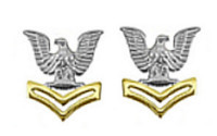 Navy Metal Coat Epaulet Device: E5 Petty Officer: Good Conduct