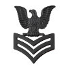 Navy Collar Device: E6 Petty Officer - black metal- each