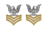Navy Metal Coat Epaulet Device: E6 Petty Officer: Good Conduct