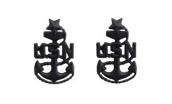Navy Collar Device: E-8 Seabee - large- pair