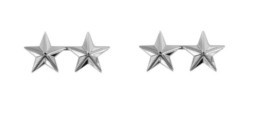 Navy Officer Rank Collar Device:Officer Stars: nickel plated 1"-2 star- pair