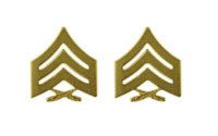 Marine Corps Chevron: Sergeant - satin gold- pair