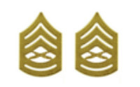 Marine Corps Chevron: Gunnery Sergeant - satin gold- pair