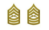 Marine Corps Chevron: Master Sergeant - satin gold- pair