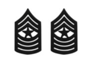 Marine Corps Chevron: Sergeant Major - black metal, solid brass- pair