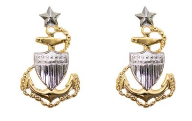 Coast Guard Metal Collar Device: E8 Chief Petty Officer: Senior- pair
