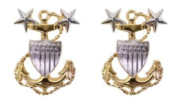 Coast Guard Metal Collar Device: E9 Chief Petty Officer: Master- pair