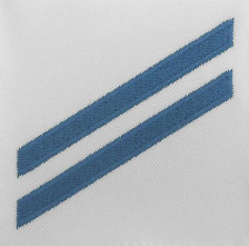Navy E2 Rating Badge: Construction Apprentice - blue chevrons on white CNT