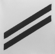 Navy E2 Rating Badge: Seaman Apprentice - blue chevrons on white CNT