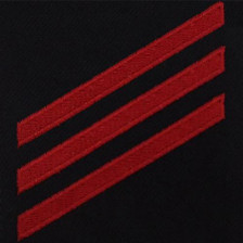 Navy E3 Rating Badge: Fireman - red chevrons on blue serge