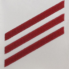 Navy E3 Rating Badge: Fireman - red chevrons on white CNT