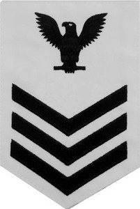 Navy E4 - E6 Rating Badge - white surge