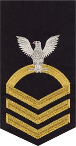 Navy E7 Rating Badge - seaworthy gold on blue