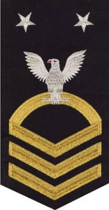 Navy E9 Rating Badge - seaworthy gold on blue