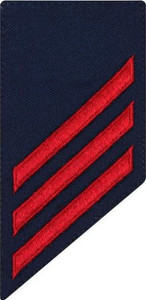 Coast Guard E3 Rating Badge: red chevrons on blue