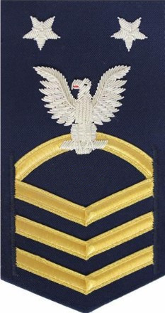 Coast Guard E9 Rating Badge: blue