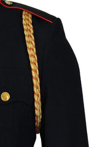 Marine Corps Service Aiguillette - 4 strand gold and red