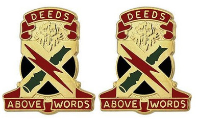 Army Crest: 108th Air Defense Artillery - Deeds Above Words- pair