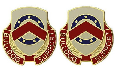 Army Crest: 125th Support Battalion - Bulldog Support- pair
