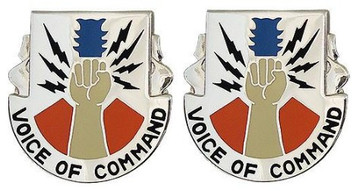 Army Crest: 13Th Signal Battalion - Voice of Command- pair