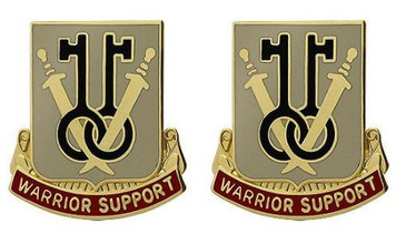 Army Crest: 225th Support Battalion - Warrior Support- pair