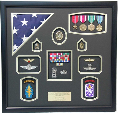 United States Army Airborne Shadow Box Display - Military Memories and More