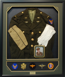 Army Air Corps WWII Uniform Shadow Box Display
