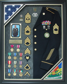 US Army 32 year Service Shadow Box Display with Uniform