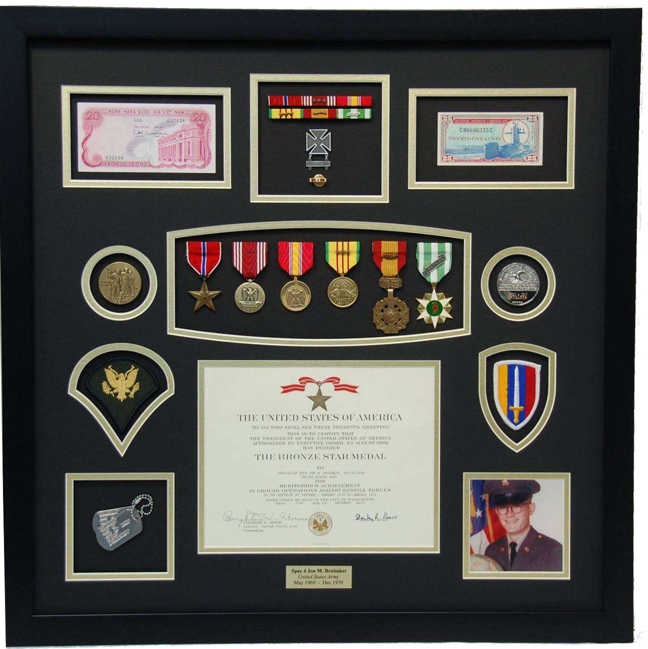 Vietnam Bronze Star Certificate Shadow Box Display - Military Memories ...