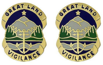 Army Crest: Alaska National Guard: ARNG AK - Great Land Vigilance- pair