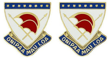 Army Crest: Army National Guard Hawaii: ARNG HI - Onipaa Mau Loa- pair