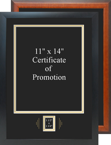 14" x 20" Promotion Certificate Frame w/ Rank Window 