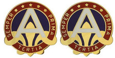 Army Crest: US Army Central - Semper Prima Tertia- pair