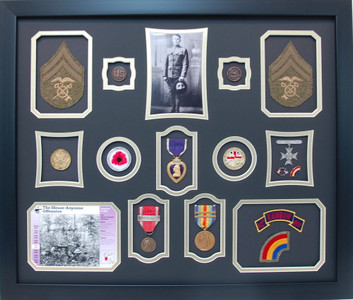 World War I Purple Heart Shadow Box Display