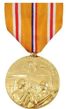 Full Size Medal: Asiatic Pacific Campaign - 24k Gold Plated