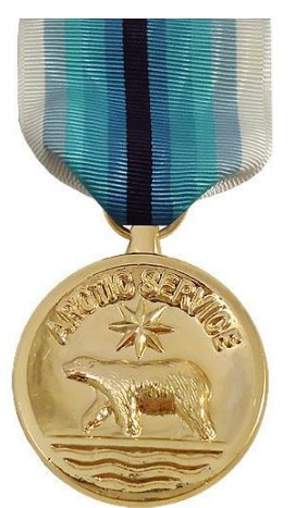 Full Size Medal: Coast Guard Arctic Service - 24k Gold Plated