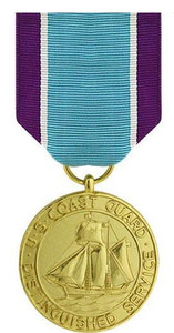 Full Size Medal: Coast Guard Distinguished Service - 24k Gold Plated