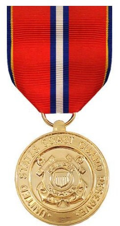 Full Size Medal: Coast Guard Reserve Good Conduct - 24k Gold Plated