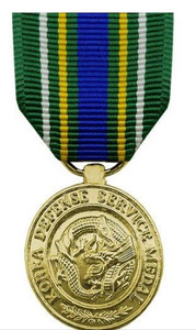 Full Size Medal: Korean Defense Service Medal - 24k Gold Plated