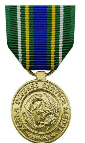 Full Size Medal: Korean Defense Service Medal - 24k Gold Plated