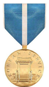Full Size Medal: Korean Service - 24k Gold Plated