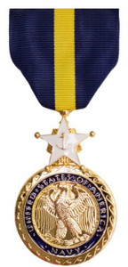 Full Size Medal: Navy and Marine Corps Distinguished Service - 24k Gold Plated