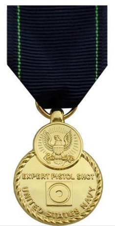 Full Size Medal: Navy Expert Pistol - 24k Gold Plated