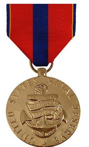 Full Size Medal: Navy Reserve Meritorious Service - 24k Gold Plated