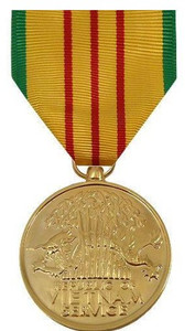 Full Size Medal: Vietnam Service - 24k Gold Plated