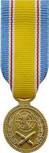 Korea War Service Miniature Medal- 24k Gold Plated