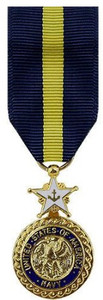 Navy and Marine Corps Distinguished Service Miniature Medal- 24k Gold Plated