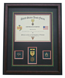 Vietnam Certificate & Medal Frame Display