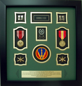 United States Army Captain Shadow Box Display